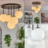 hofstein Gastor Plafonnier, Boule lumineuse 45 cm Blanc, 5 lumières* Lampes En Verre