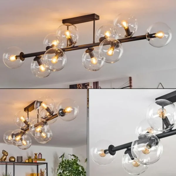 hofstein Gastor Plafonnier, Boule lumineuse Clair, 10 lumières* Lampes En Verre
