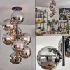 hofstein Gastor Plafonnier, Boule lumineuse Chrome, Fumé, 8 lumières* Lampes Modernes