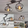 hofstein Gastor Plafonnier, Boule lumineuse Chrome, Clair, Fumé, 2 lumières* Lampes Modernes