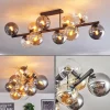 hofstein Gastor Plafonnier, Boule lumineuse Ambre, Clair, Fumé, 10 lumières* Lampes Modernes