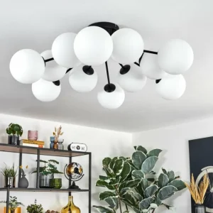hofstein Gastor Plafonnier, Boule lumineuse Blanc, 12 lumières* Lampes En Verre