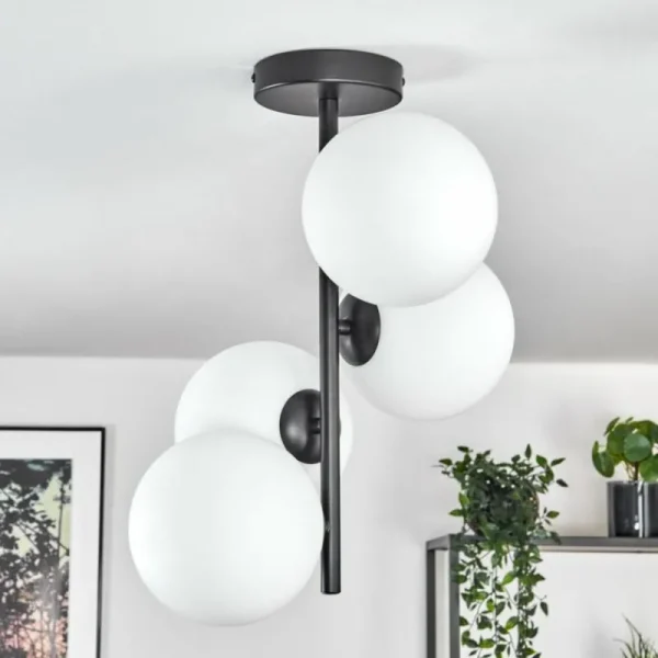 hofstein Gastor Plafonnier, Boule lumineuse Transparent, 4 lumières* Lampes En Verre