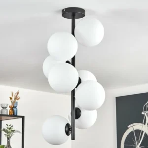 hofstein Gastor Plafonnier, Boule lumineuse Transparent, 8 lumières* Lampes En Verre