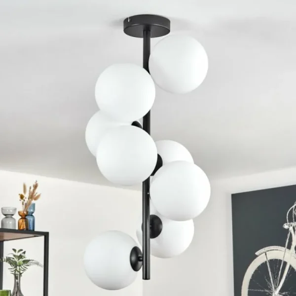 hofstein Gastor Plafonnier, Boule lumineuse Transparent, 8 lumières* Lampes En Verre