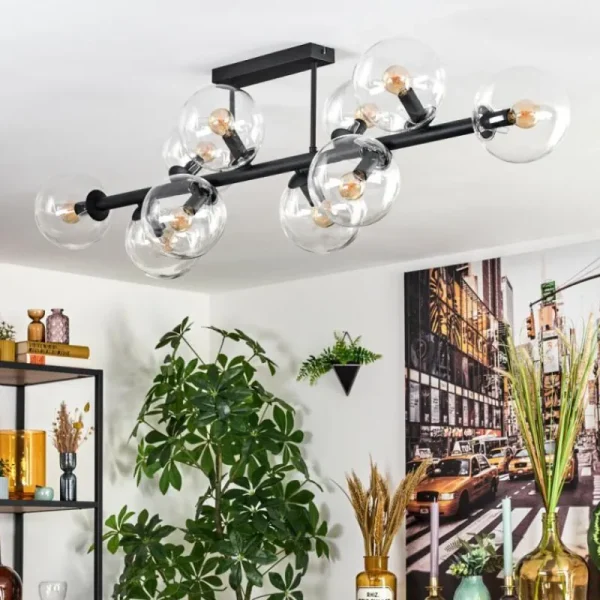 hofstein Gastor Plafonnier, Boule lumineuse Clair, 10 lumières* Lampes En Verre