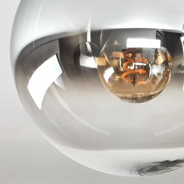 hofstein Gastor Plafonnier, Boule lumineuse 37 cm Chrome, Clair, Fumé, 3 lumières* Lampes Modernes