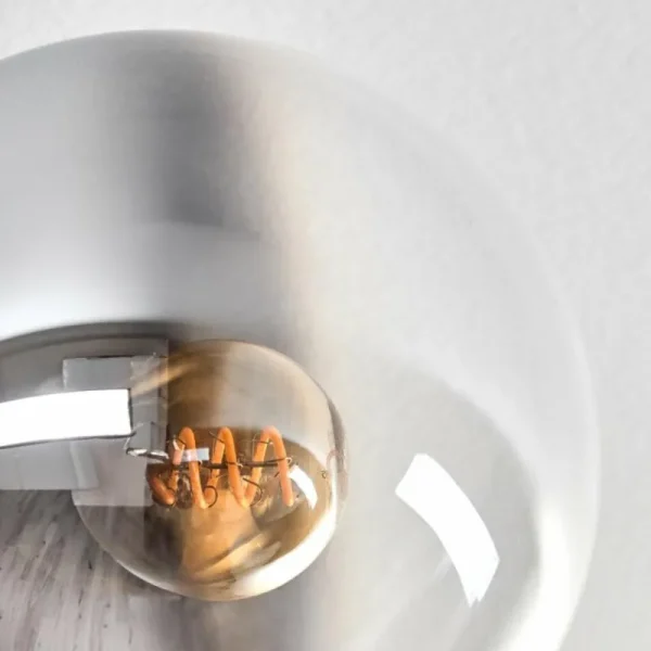 hofstein Gastor Plafonnier, Boule lumineuse Chrome, Clair, Fumé, 10 lumières* Lampes Modernes