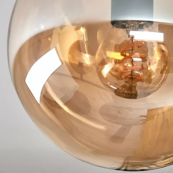 hofstein Gastor Plafonnier, Boule lumineuse Ambre, 3 lumières* Lampes En Verre