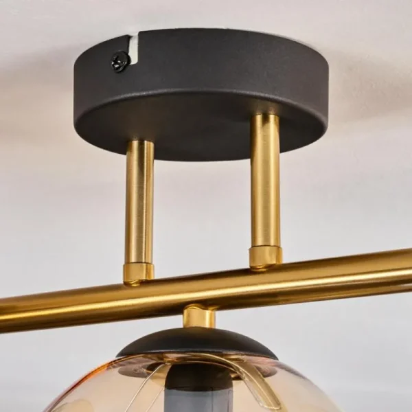 hofstein Gastor Plafonnier, Boule lumineuse 42 cm Or, Noir, 3 lumières* Lampes En Verre