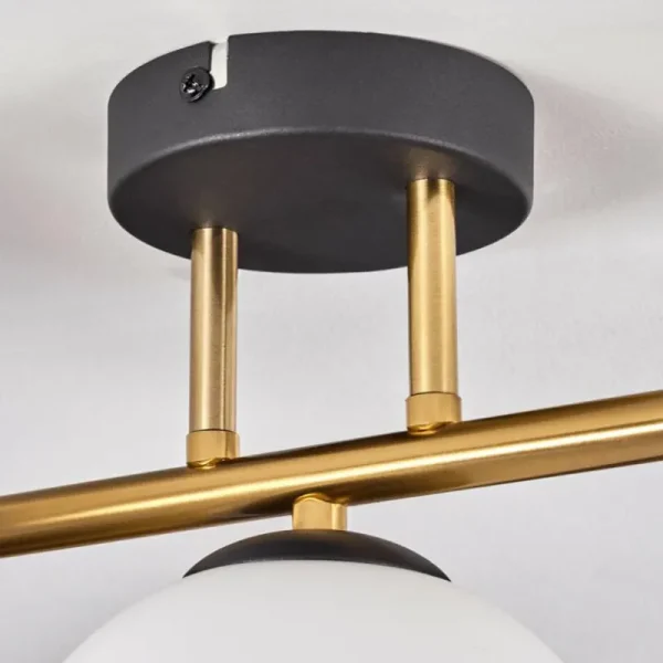 hofstein Gastor Plafonnier, Boule lumineuse 42 cm Or, Noir, 3 lumières* Lampes En Verre