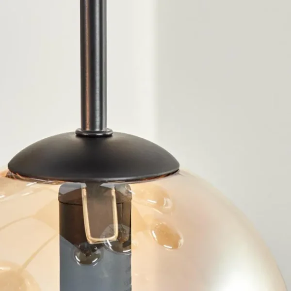 hofstein Gastor Plafonnier, Boule lumineuse Ambre, 9 lumières* Lampes En Verre