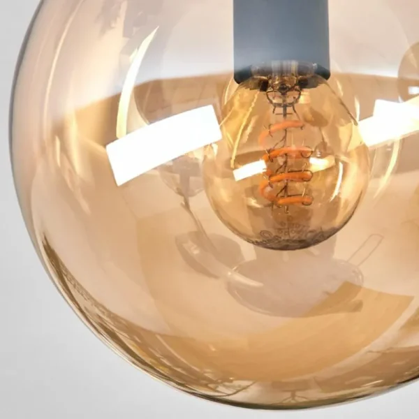 hofstein Gastor Plafonnier, Boule lumineuse Ambre, 2 lumières* Lampes En Verre