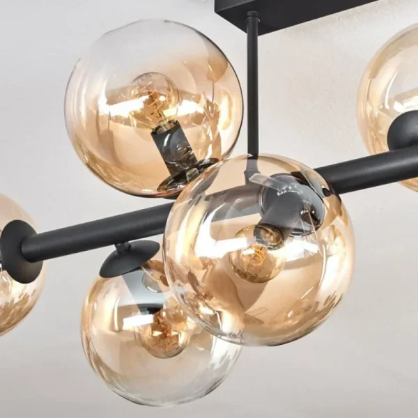 hofstein Gastor Plafonnier, Boule lumineuse Ambre, Clair, 8 lumières* Lampes En Verre
