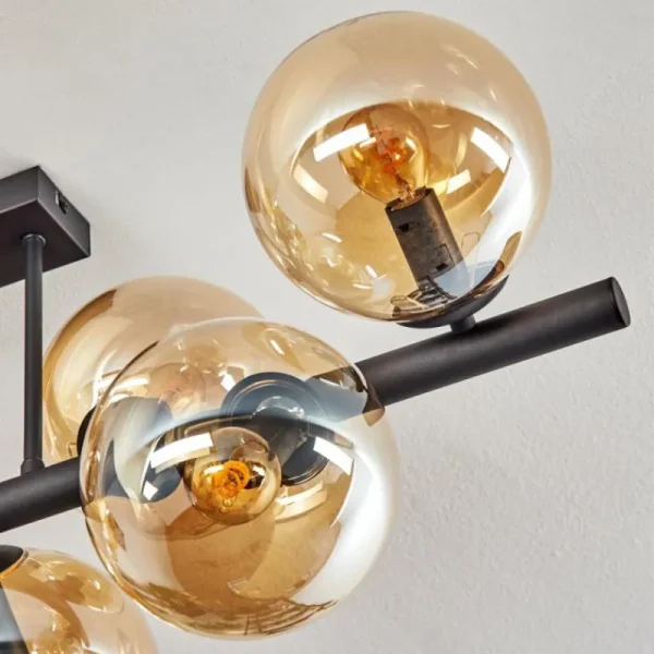 hofstein Gastor Plafonnier, Boule lumineuse Ambre, 8 lumières* Lampes En Verre