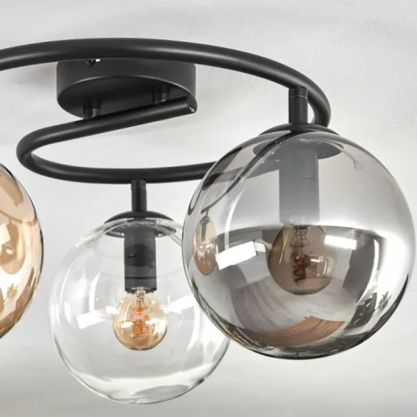 hofstein Gastor Plafonnier, Boule lumineuse 37 cm Ambre, Clair, Fumé, 3 lumières* Lampes Modernes