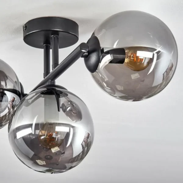 hofstein Gastor Plafonnier, Boule lumineuse Fumé, 3 lumières* Lampes Modernes