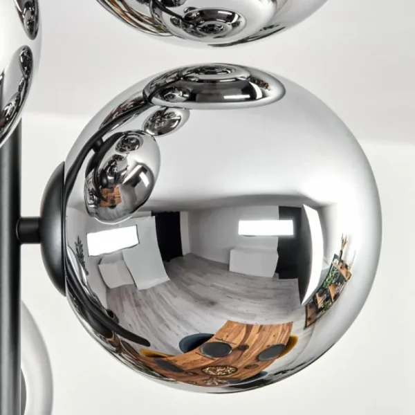 hofstein Gastor Plafonnier, Boule lumineuse Chrome, Fumé, 6 lumières* Lampes Modernes