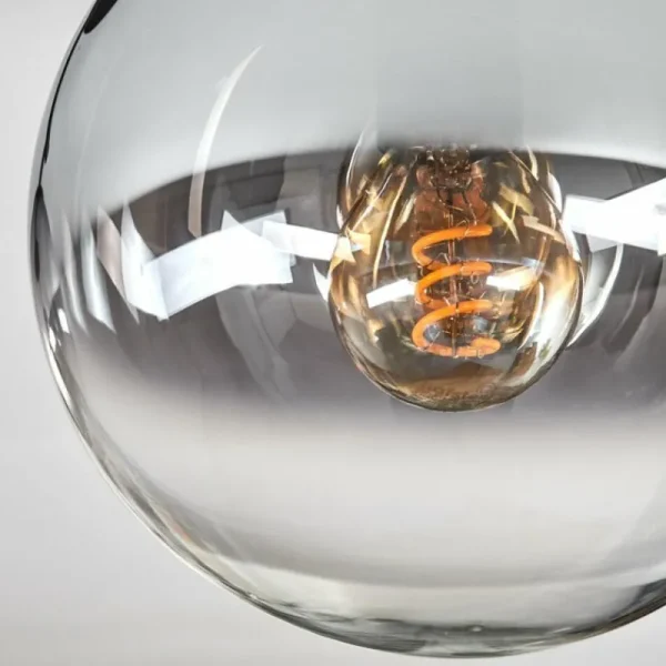 hofstein Gastor Plafonnier, Boule lumineuse Chrome, Clair, Fumé, 2 lumières* Lampes Modernes