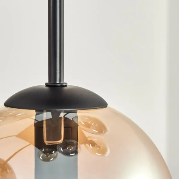 hofstein Gastor Plafonnier, Boule lumineuse Ambre, Clair, Fumé, 9 lumières* Lampes Modernes