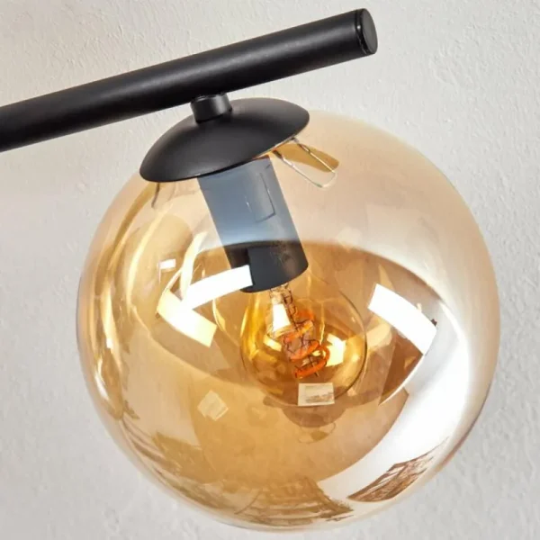 hofstein Gastor Plafonnier, Boule lumineuse Ambre, Fumé, 5 lumières* Lampes Modernes