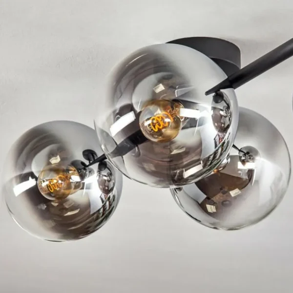 hofstein Gastor Plafonnier, Boule lumineuse Chrome, Clair, Fumé, 4 lumières* Lampes Modernes