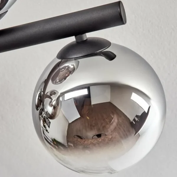 hofstein Gastor Plafonnier, Boule lumineuse Chrome, Clair, Fumé, 10 lumières* Lampes Modernes