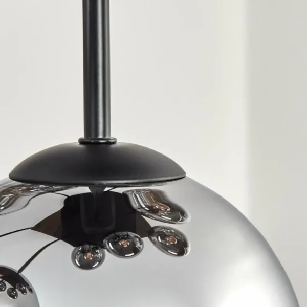 hofstein Gastor Plafonnier, Boule lumineuse Chrome, Clair, Fumé, 9 lumières* Lampes Modernes