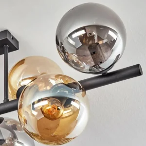 hofstein Gastor Plafonnier, Boule lumineuse Ambre, Fumé, 8 lumières* Lampes Modernes