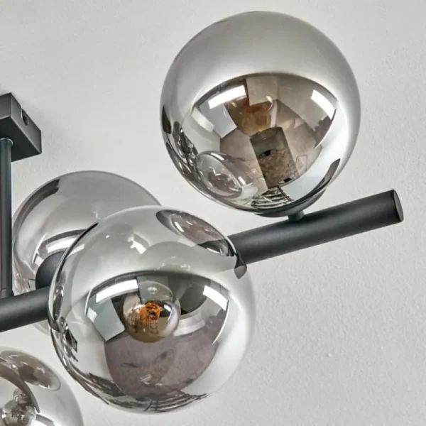 hofstein Gastor Plafonnier, Boule lumineuse Fumé, 8 lumières* Lampes Modernes
