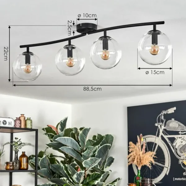 hofstein Gastor Plafonnier, Boule lumineuse Clair, 4 lumières* Lampes En Verre