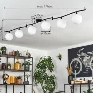 hofstein Gastor Plafonnier, Boule lumineuse Blanc, 6 lumières* Lampes En Verre