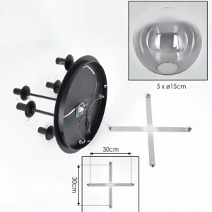 hofstein Gastor Plafonnier, Boule lumineuse 45 cm Clair, Fumé, 5 lumières* Lampes Modernes