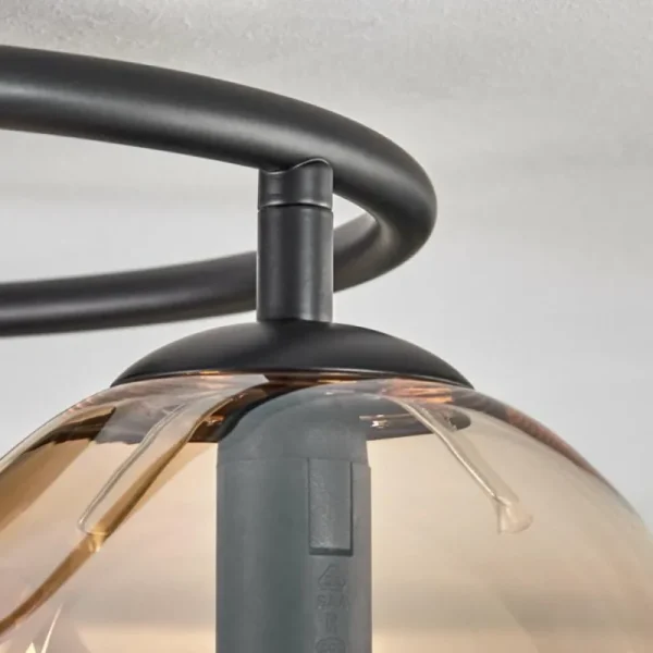hofstein Gastor Plafonnier, Boule lumineuse Ambre, 3 lumières* Lampes En Verre