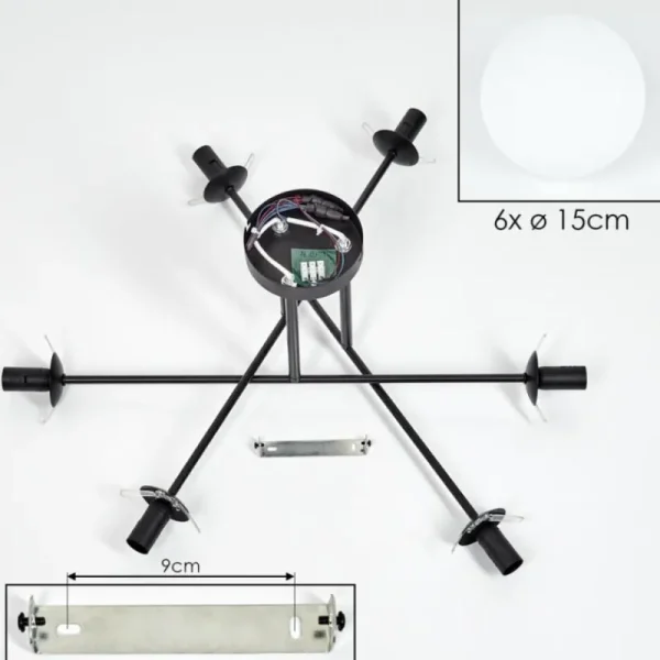 hofstein Gastor Plafonnier, Boule lumineuse Blanc, 6 lumières* Lampes En Verre