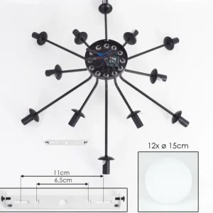 hofstein Gastor Plafonnier, Boule lumineuse Blanc, 12 lumières* Lampes En Verre
