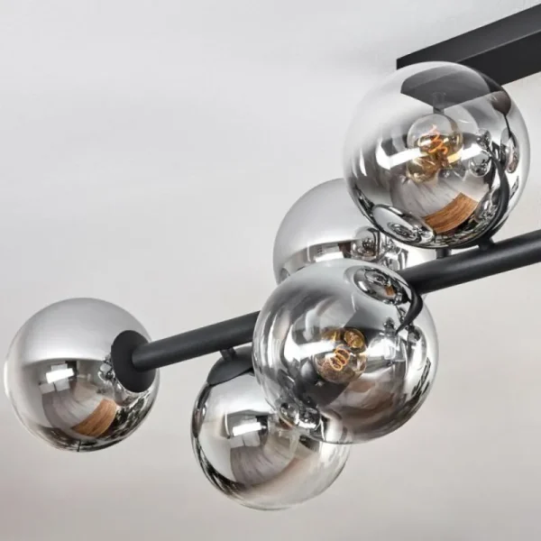 hofstein Gastor Plafonnier, Boule lumineuse Chrome, Clair, Fumé, 10 lumières* Lampes Modernes