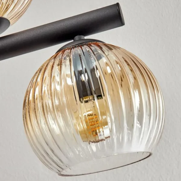 hofstein Gastor Plafonnier, Boule lumineuse Ambre, Clair, Fumé, 10 lumières* Lampes Modernes