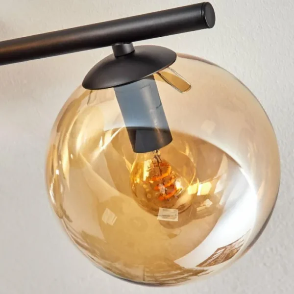 hofstein Gastor Plafonnier, Boule lumineuse Ambre, 4 lumières* Lampes En Verre