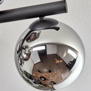 hofstein Gastor Plafonnier, Boule lumineuse Chrome, Fumé, 10 lumières* Lampes Modernes