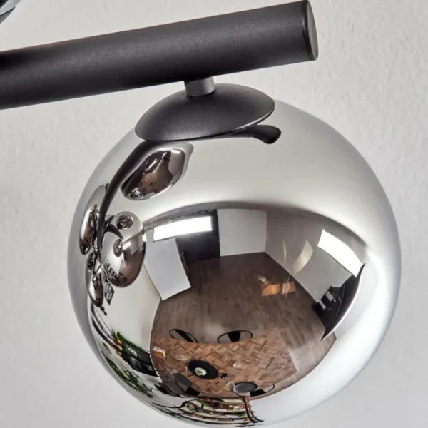 hofstein Gastor Plafonnier, Boule lumineuse Chrome, Fumé, 10 lumières* Lampes Modernes
