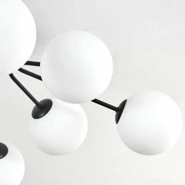 hofstein Gastor Plafonnier, Boule lumineuse 87 cm Blanc, 8 lumières* Lampes En Verre