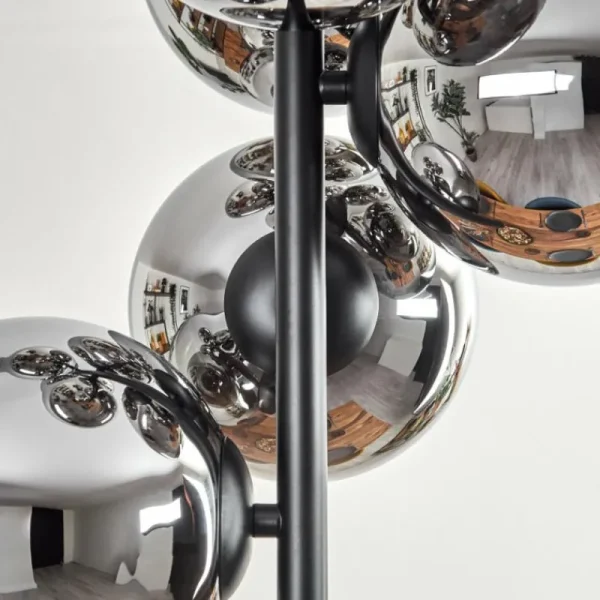 hofstein Gastor Plafonnier, Boule lumineuse Chrome, Fumé, 8 lumières* Lampes Modernes