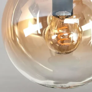 hofstein Gastor Plafonnier, Boule lumineuse Ambre, Clair, Fumé, 4 lumières* Lampes Modernes