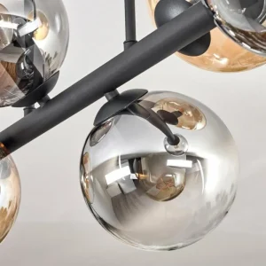 hofstein Gastor Plafonnier, Boule lumineuse Ambre, Clair, Fumé, 6 lumières* Lampes Modernes