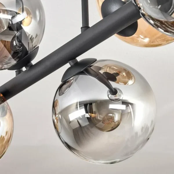 hofstein Gastor Plafonnier, Boule lumineuse Ambre, Clair, Fumé, 6 lumières* Lampes Modernes