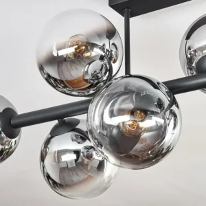 hofstein Gastor Plafonnier, Boule lumineuse Chrome, Clair, Fumé, 8 lumières* Lampes Modernes
