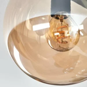 hofstein Gastor Plafonnier, Boule lumineuse Ambre, Clair, Fumé, 9 lumières* Lampes Modernes
