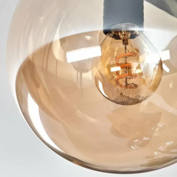 hofstein Gastor Plafonnier, Boule lumineuse Ambre, Clair, Fumé, 9 lumières* Lampes Modernes