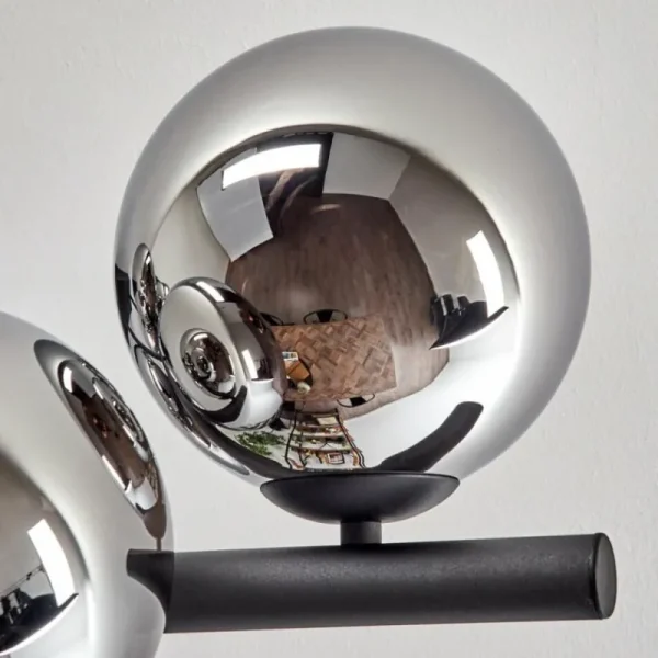 hofstein Gastor Plafonnier, Boule lumineuse Chrome, Fumé, 8 lumières* Lampes Modernes